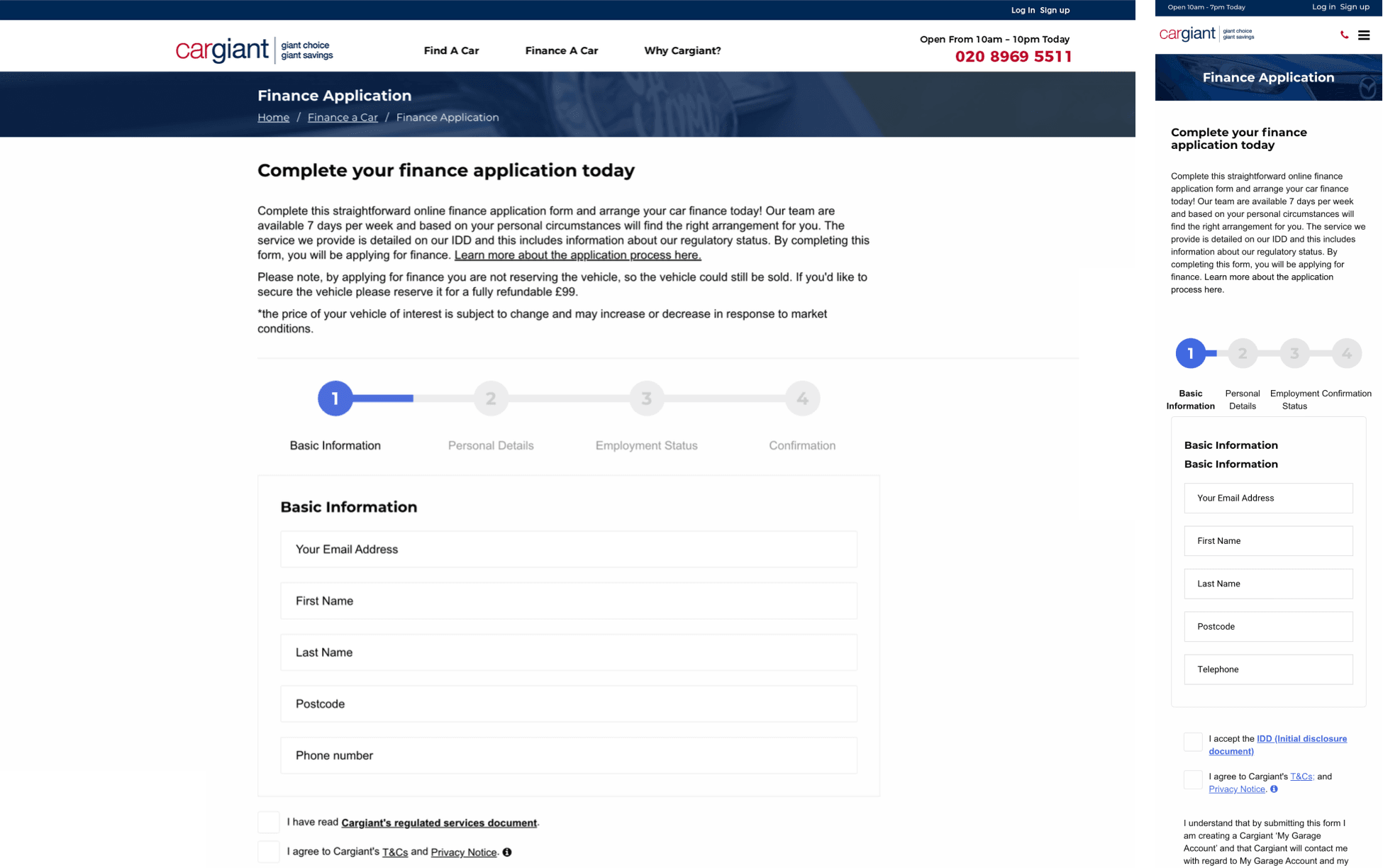 Horizontal versus vertical search form