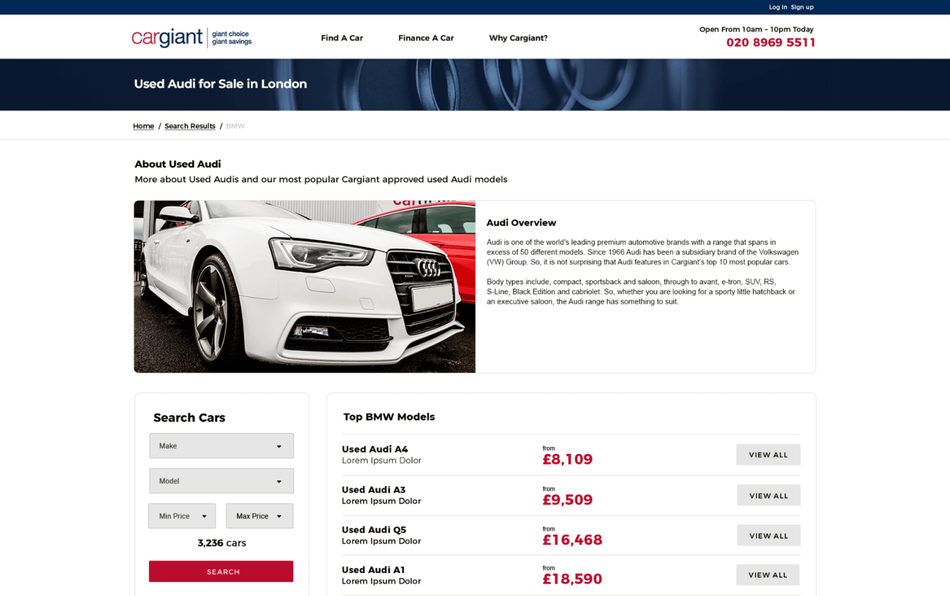 Horizontal versus vertical search form