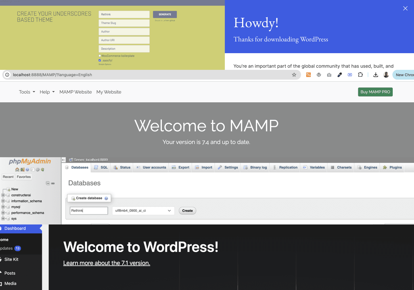 Rethink wordpress website setup