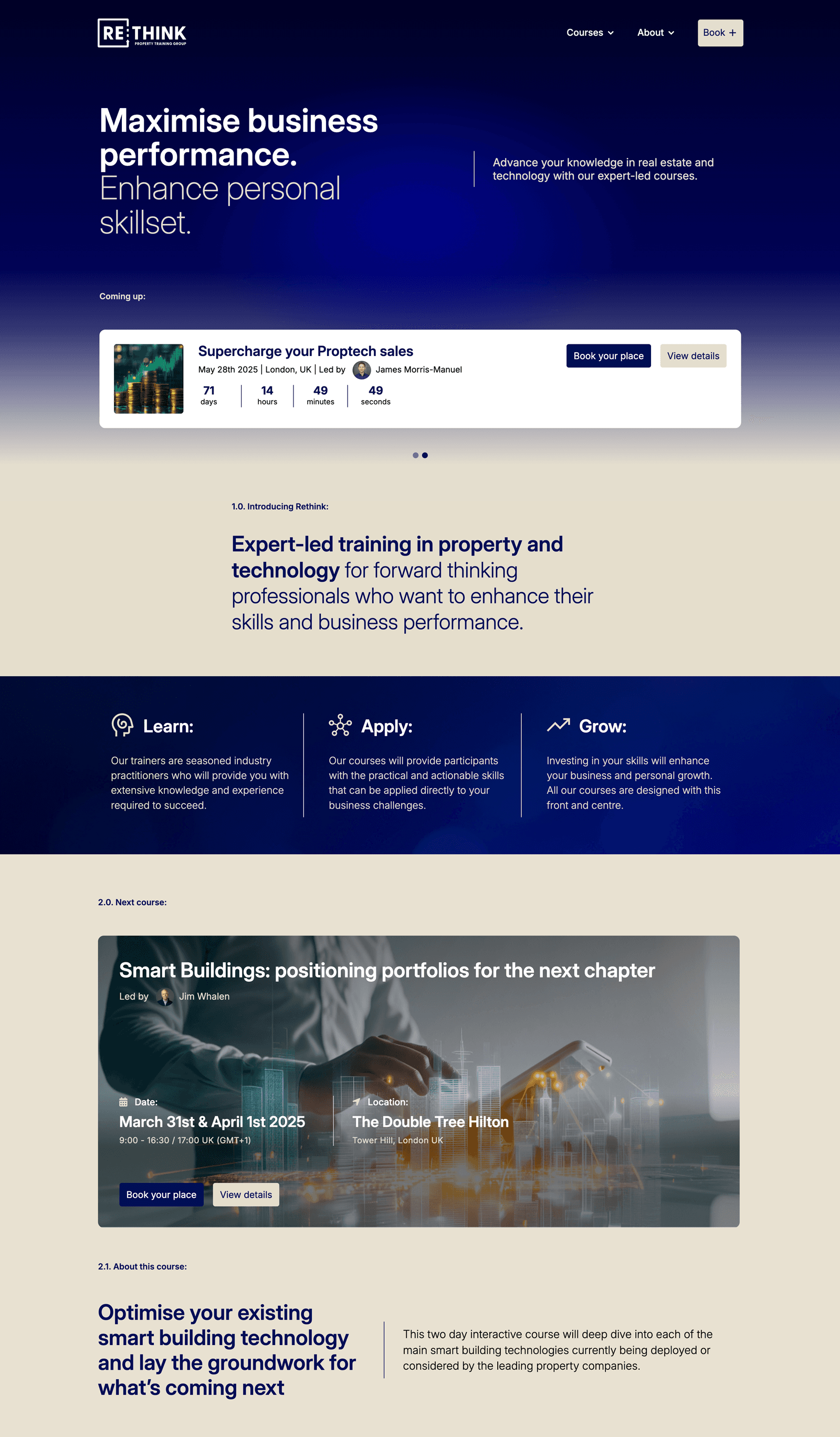 Rethink website concept homepage