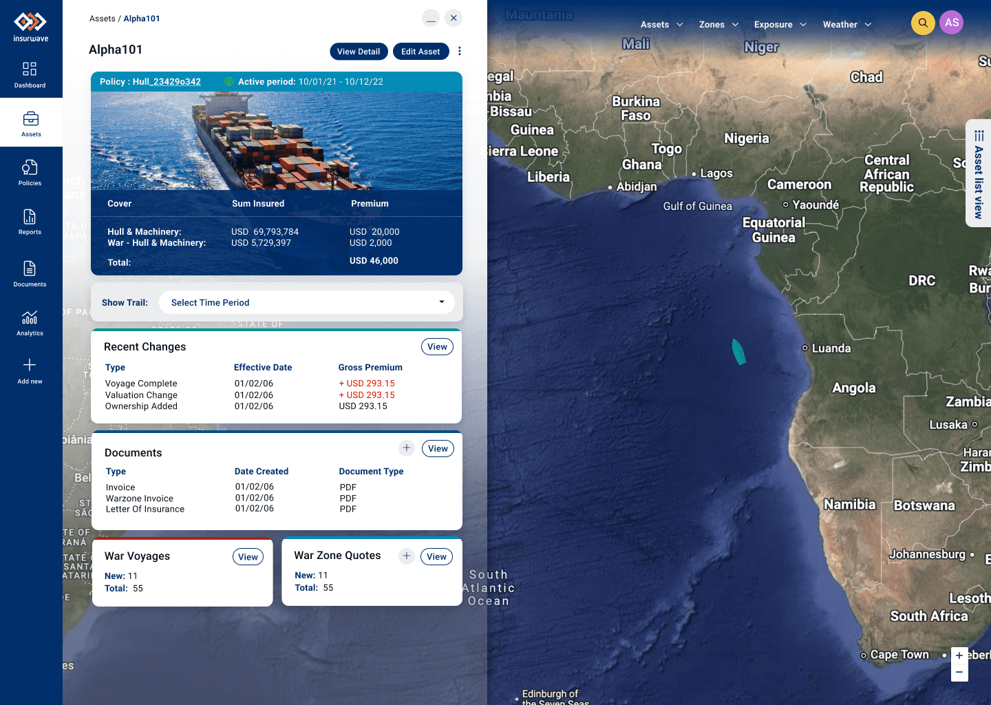 Insurwave Asset view
